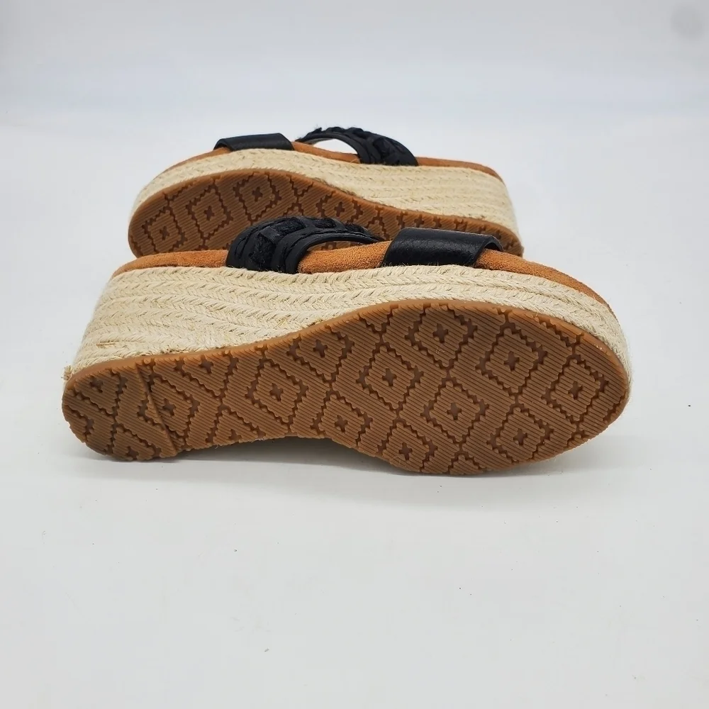 ZODIAC Shoes Women 6M Poppy Platform Espadrille Wedge Sandals Black